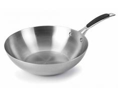 LACOR 53828 Wok trimÃ©tal, Acier Inoxydable, Gris, 28 cm