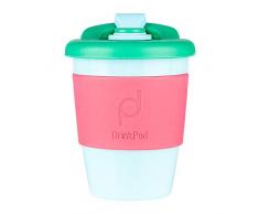 DrinkPod RPC-340/P Tasse Ã cafÃ© rÃ©utilisable en plastique sans BPA â LAGUNA ROSA, ROSE, 340 ML / 12 oz