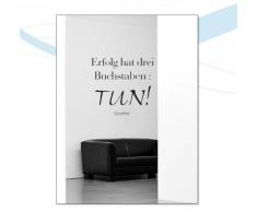 Indigos UG Wandtattoo w014 Sticker Mural décoratif Motif Citation de Goethe Erfolg Hat DREI Buchstaben Tun, 120 x 110 cm, Orange