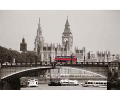 Scenolia Tableau dÃ©coratif Grand Format sur Toile London Bus 90 x 60 cm | Impression Haute qualitÃ©