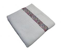 Deveaux Drap de Douche Liteau Fleur Coton Blanc 34 x 37 x 5 cm