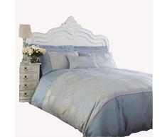 Charlotte Thomas Housse de Couette 1 Personne Antonia - Jacquard Imitation Soie - Bleu Poudre - 137 x 200 cm