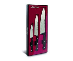 Arches Lot de Couteaux, Acier Inoxydable, Noir, 45Â x 20Â x 5Â cm, Lot de 3