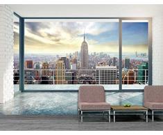 Scenolia Tapisserie Toile Textile New York At Home 4 x 2,70m - DÃ©coration Murale Effet Trompe lâOeil - RevÃªtement Panoramique Poster XXL - Pose Facile et QualitÃ© HD