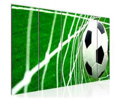 Tableau decoration murale Football 200 x 80 cm - XXL Impression sur Toile Salon Appartment 5 Parties - prÃªt Ã accrocher - 611455a