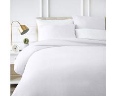 AmazonBasics Parure de lit en polycoton, 240x220cm/65x65cmx2 - Blanc