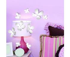 Walplus COM-WS1024SKA-WS1112/WSSS48 Cristal 3D Fleurs Autocollant Mural, Vinyle Multicolore, 33.5 X 11.5 X 2 CM