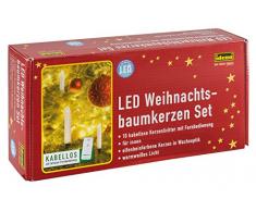 Idena 31102 Lot de 10 bougies LED sans fil pour sapin de Noël Avec télécommande infrarouge incluse Lumière blanche chaude