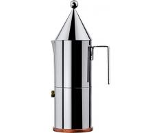 Alessi 90002/6 la Conica Cafetière Espresso en Acier Inoxydable 18/10 avec Fond en Cuivre, 6 Tasses