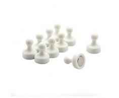 Magnet Expert Haute puissance blanc Quille Aimant - Bureau et réfrigérateur (19mm de diamètre x 25 mm de haut) (paquet de 10)