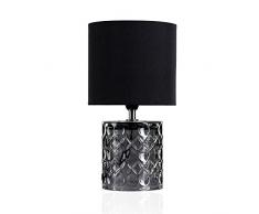 Pauleen 480.15 48015 Crystal Glow Max.Â 20W luminaire Ã PoserÂ E14 Lampe de Chevet Gris Noir 230V MÃ©tal/Plastique sans Ampoule, Tissus