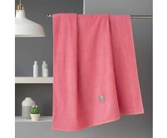 douceur dintÃ©rieur drap de douche 70x130 cm eponge brodee lamalima rose