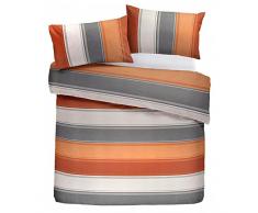 Fusion - Betley - Classique à Larges Rayures Housse de Couette, King, à épices