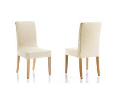 Martina Home Emilia Pack de Pochettes pour Chaise avec Dossier, Tissu 24x30x6 cm Blanc Ivoire