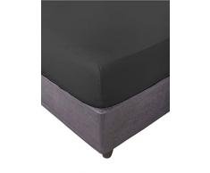 Miracle Home Drap housse Ã©lastique, doux et confortable, 50 % coton, noir, 135 x 200 cm