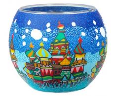 Him CC232 photophore Verre Moscou, Multicolore, 11x11x9 cm