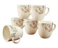 Creatable, 16660, Palacio, 6 Mugs, Porcelain, Multicolor, 30 x 24 x 12,5 cm