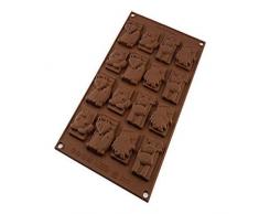 silikomart 26.198.77.0065 Moule Multicavité en Silicone Thème Hiver, Marron, 1 x 17,5 x 31,5 cm