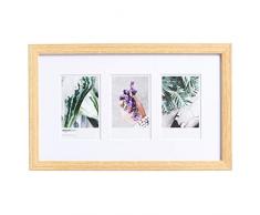 AmazonBasics Cadre photo pour instantanÃ© Instax - 3 photos - 8 x 5 cm, Naturel