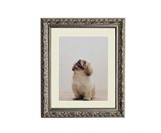 Tailored Frames Cadre Photo sur Mesure Vienna argenté, Style Shabby Chic, Dimensions 30,5 x 30,5 cm pour 20,3 x 20,3 cm avec Passe-Partout Blanc Antique