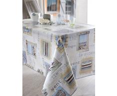 CALITEX PLAGE, Nappe Toile CirÃ©e Rectangulaire, PVC, Beige, 140x250 cm