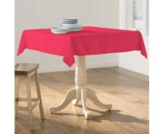 La Nappe Carrée en Lin Polyester en Popeline, Polyester, Fuchsia, 147.30000000000001 x 147.30000000000001 x 0.04 cm