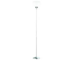 Reality, Lampadaire, Junior 1xE27, max.75,0 W Plastique, Blanc, Corps: metal, Chrome Ã:25,0cm, H:180,0cm IP20,Interrupteur pied