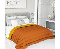 PETTI Artigiani Italiani - Couette, Edredon, Orange, Couette 220x240, Couette 1 Personne, Couette Lit Double, Couette Hiver, Couette Double Face, 100% Made in Italy