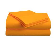 Superior 1500Â Series Massif Poche Profonde Super Doux et rÃ©sistant Ã Rides, Parure de lit 100% Microfibre brossÃ©, Orange, 2, 3Â piÃ¨ces Taille L/XL