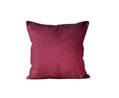 Soleil docre Velours Housse de Coussin, Polyester, Rouge, 60 x 60 cm