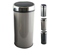 MSV Poubelle INOX Touch Marron 30 L