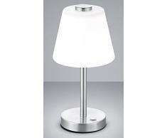 Trio Leuchten 525490107 Emerald Lampe de Table, Integriert, 4 W, Nickel Mat, 15 x 15 x 29 cm