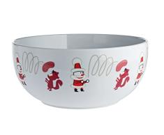 Alessi AMGI56 W Bol Ã Fruits Secs Porcelaine DÃ©corÃ©e Blanc