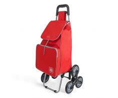 Metaltex Peony Chariot de Courses avec 6Â Roues, Metal, 120Â x 60Â x 6Â cm 120x60x6 cm Rouge