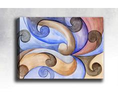 Bonamaison Peinture sur toile, multicolore, 70 x 100 cm - Conçu et fabriqué en Turquie