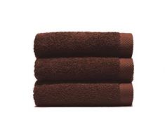 Home Basic - Lot 3 Serviettes Eponge, 33x50 cm Serviette invité, 50x100 e Maxi Drap de Bain 100x150 cm, Couleur Marron