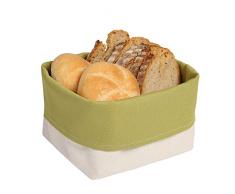 slowroom Corbeille à Pain en Coton, Plastique, naturbaumwolle, Ornement Olive, 12,5 x 12,5 x 10 cm