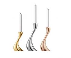 Georg Jensen Cobra pour Bougie, en Acier Inoxydable, Or Rose, 8Â x 8Â x 16Â cm