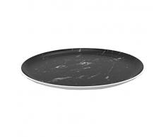 Zak! designs 1304-170 Osmos Assiette, marbre Noir/Blanc