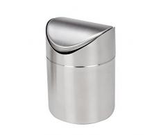 Easybin Poubelle de Table, en Acier Inoxydable, Gris, 1,5Â l