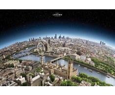 1art1 Londres Poster - Visitez Londres, Photo Oeil-De-Poisson (91 x 61 cm)