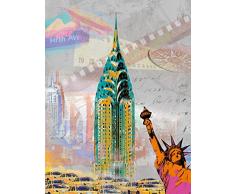 Editions Braun W08229 Jules New York Vintage Affiche Papier Multicolore 60x80 cm