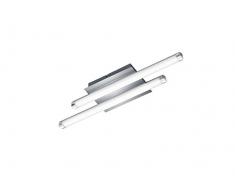 Reality, Plafonnier, Street incl. 2 x LED,SMD,4,5 Watt,3000K,400 Lm. Acryl, Blanc, Corps: metal, Chrome L:50,0cm, L:13,0cm, H:5,0cm IP20