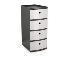 TATAY 1200001 Bureau Tour de Rangement Plastique Gris 33,5 x 25 x 58 cm