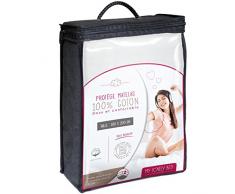 My Lovely Bed - Protège Matelas 180x200 cm | Alèse 100% Coton | Doux et Confortable - Aéré et Absorbant - Molleton 200g/m² - Compatible Grands Bonnets