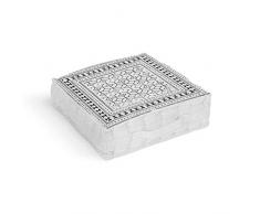 Soleil docre Lima Coussin de Sol, Coton, Blanc, 40 x 40 x 8 cm