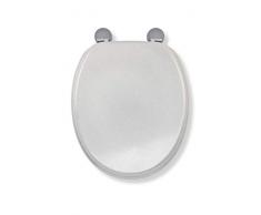 Croydex Flexi-Fix Ã Quartz adaptÃ© Ã ne jamais Se Glisse Abattant de WC, Bois, Blanc, 44.5Â x 38Â x 6Â cm