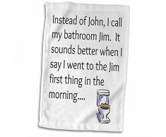 3dRose Call Jim Pas John, Lettres Noir avec Image dune Serviette de Toilette, Multicolore, 15Â x 55,9Â cm