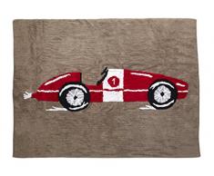 Aratextil Voiture Tapis Enfant, Coton, Rouge, 120Â x 160Â cm