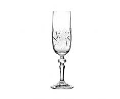 Crystelle aljulia 3605 Champagne Cristal de Verre 180 ML 5 x 5 x 22 cm 6 unités